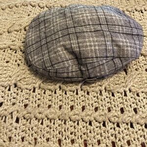 Janie and Jack‎ newsboy gray plaid wool & viscose  cap polyester lining 12-24 mo